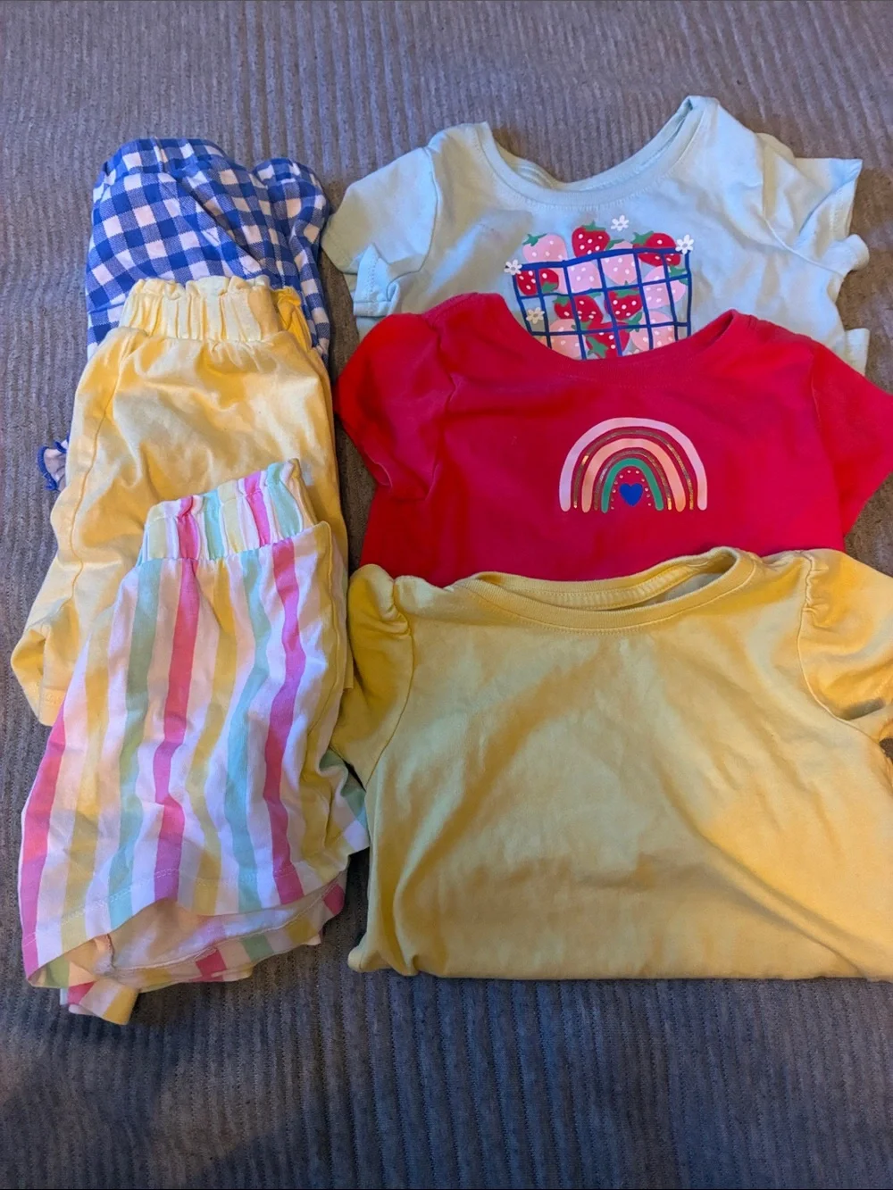 3 sets Girls Matching Sets - Yellow, Blue, Red, Pink